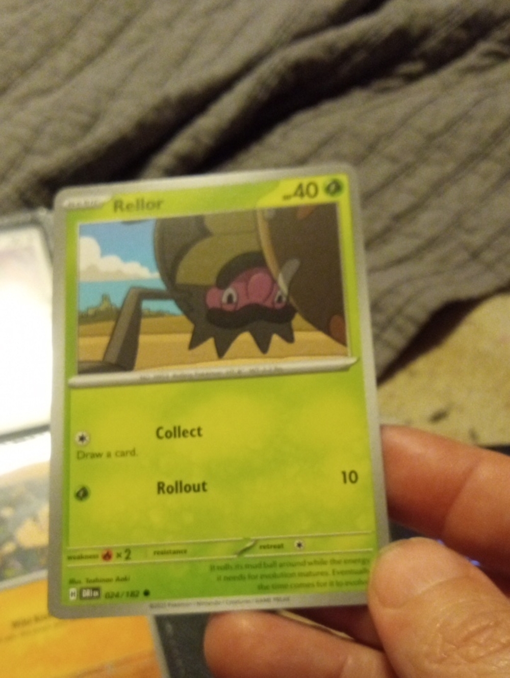 Pokemon Rellor Card - Lime Green Artwork
